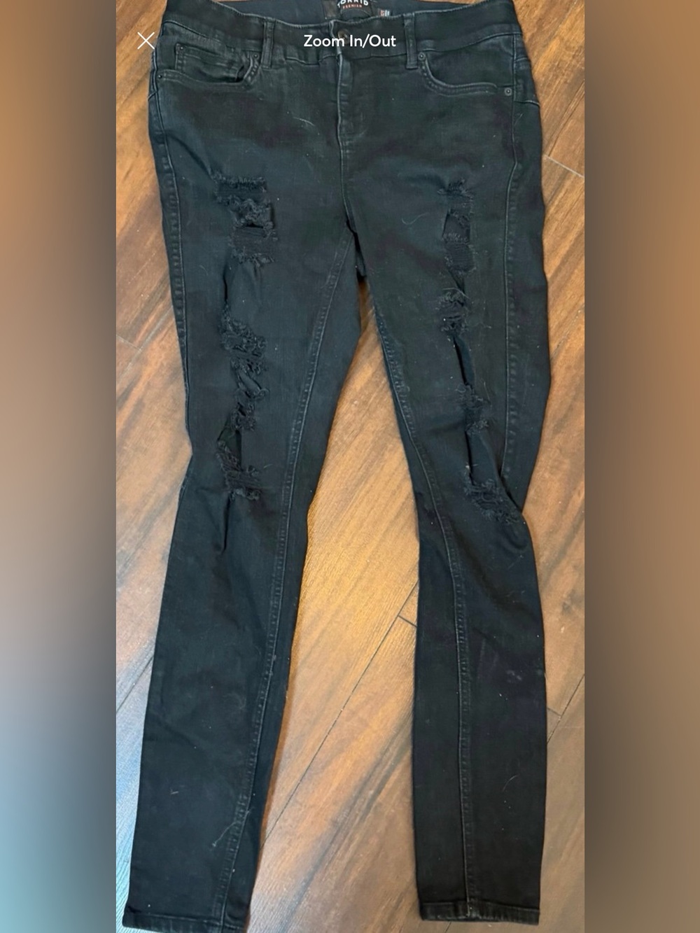 Black Distressed Women’s Jeans size 12 TALL